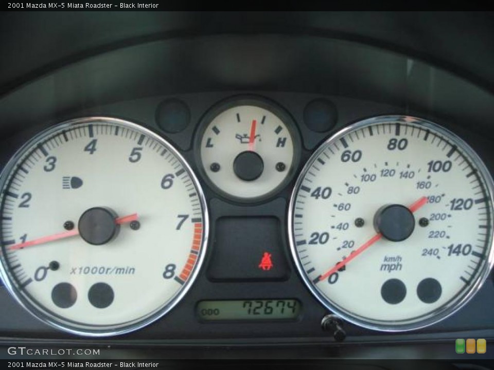 Black Interior Gauges for the 2001 Mazda MX-5 Miata Roadster #18250593