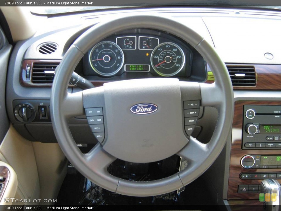 Medium Light Stone Interior Steering Wheel for the 2009 Ford Taurus SEL #18461207
