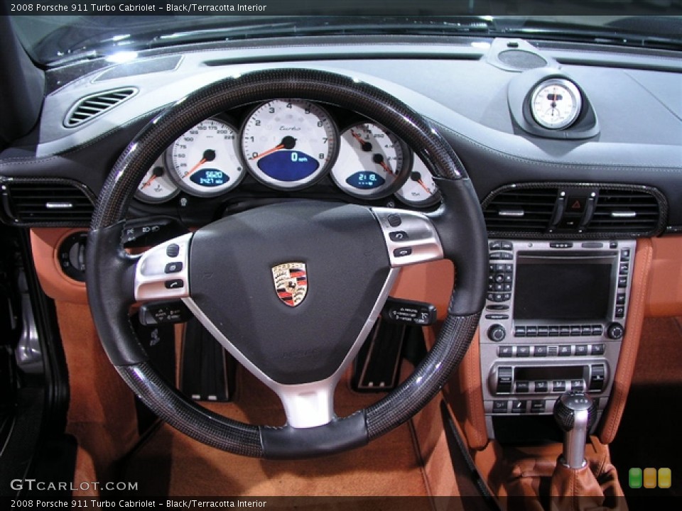 Black/Terracotta Interior Dashboard for the 2008 Porsche 911 Turbo Cabriolet #194566