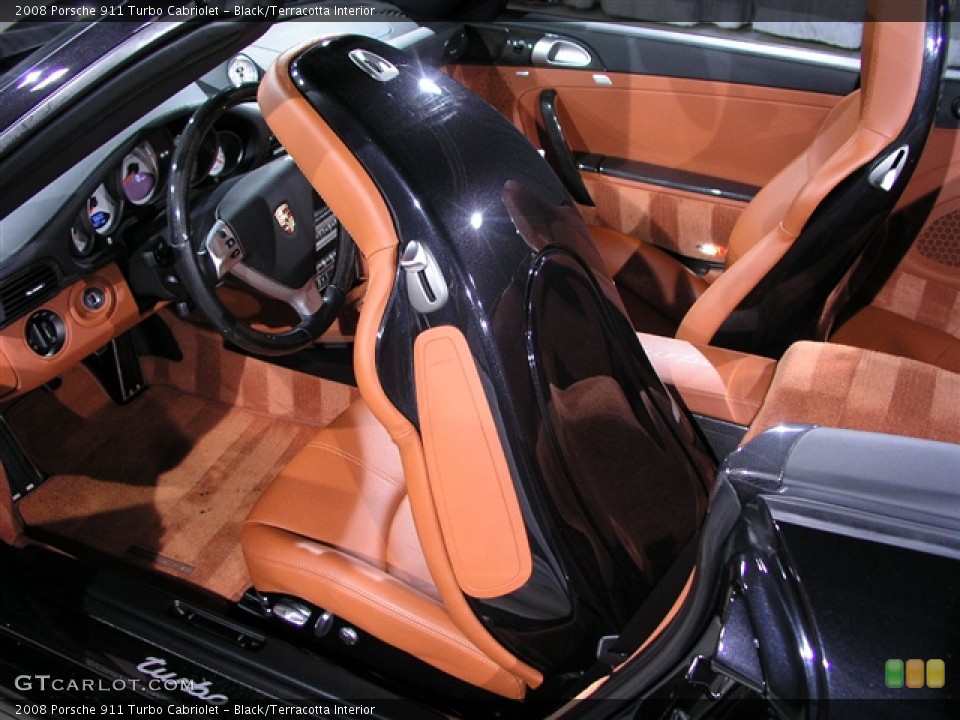 Black/Terracotta Interior Photo for the 2008 Porsche 911 Turbo Cabriolet #194608