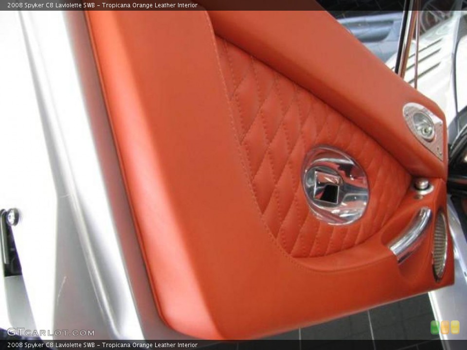 Tropicana Orange Leather Interior Door Panel for the 2008 Spyker C8 Laviolette SWB #20253509