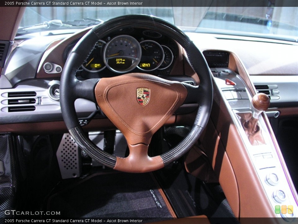 Ascot Brown Interior Steering Wheel for the 2005 Porsche Carrera GT  #204271