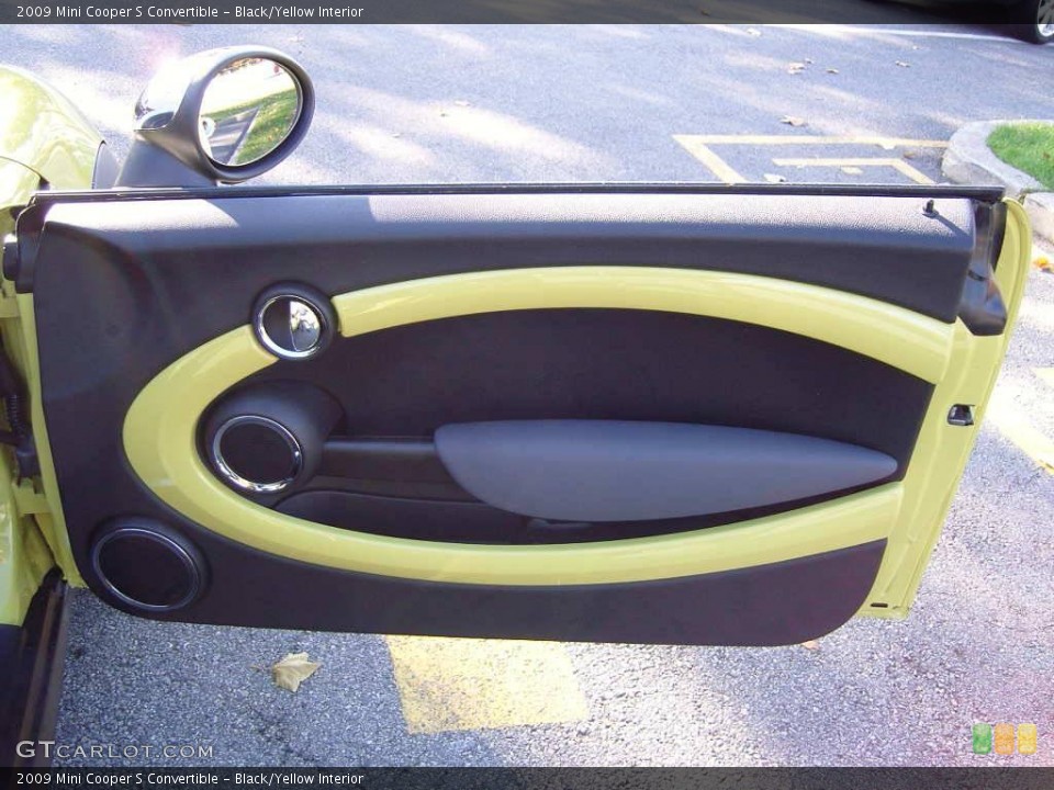 Black/Yellow Interior Door Panel for the 2009 Mini Cooper S Convertible #20475653