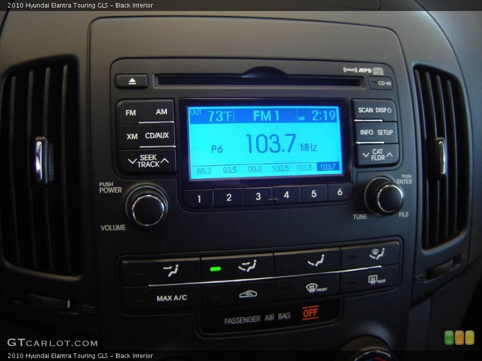 Black Interior Audio System for the 2010 Hyundai Elantra Touring GLS #20594258