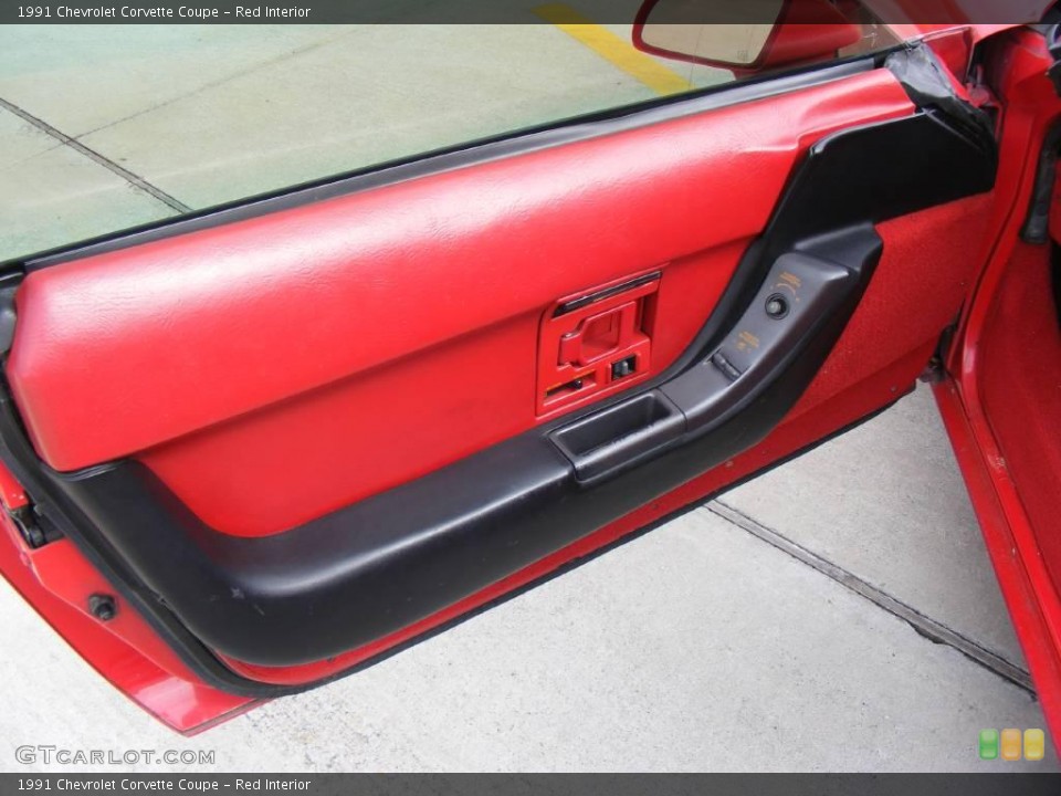 Red Interior Door Panel for the 1991 Chevrolet Corvette Coupe #22013696