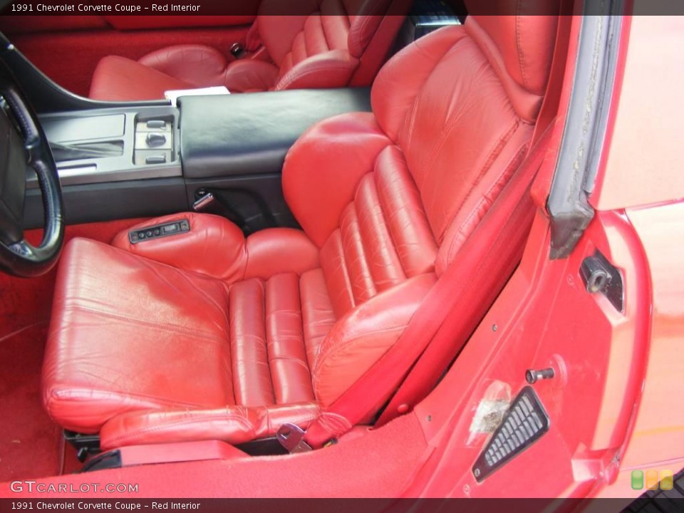 Red Interior Front Seat for the 1991 Chevrolet Corvette Coupe #22013720