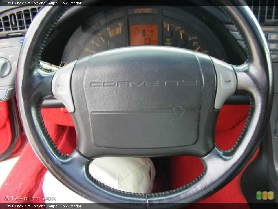 Red Interior Steering Wheel for the 1991 Chevrolet Corvette Coupe #22013868