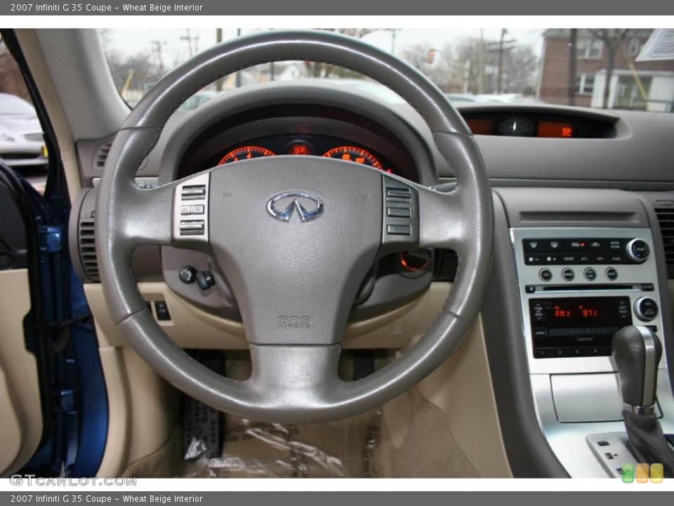 Wheat Beige Interior Steering Wheel for the 2007 Infiniti G 35 Coupe #22525776