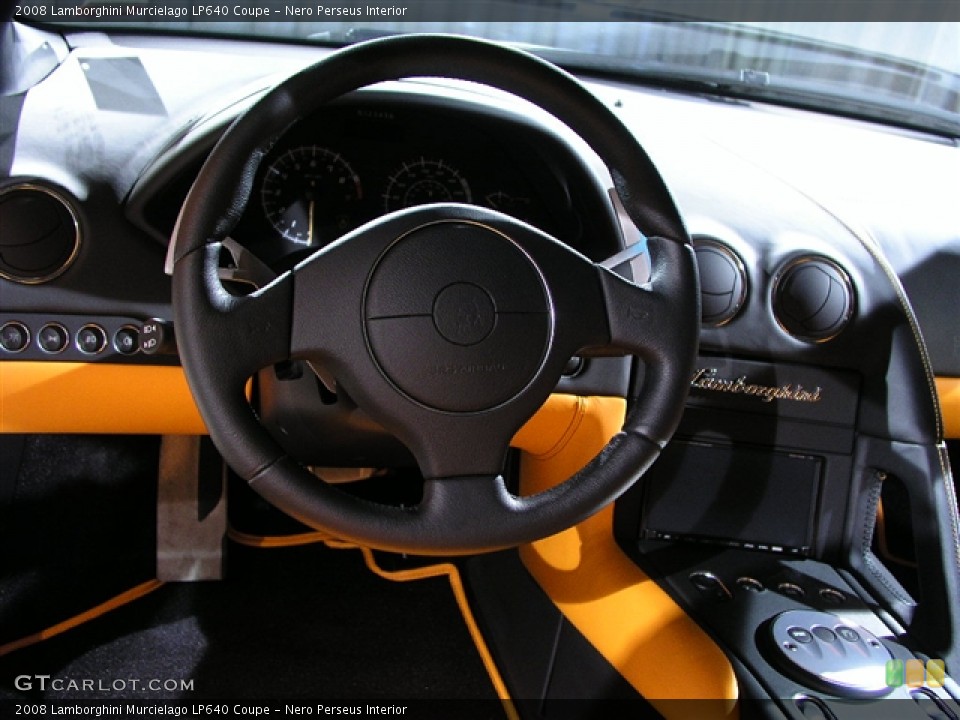 Nero Perseus Interior Steering Wheel for the 2008 Lamborghini Murcielago LP640 Coupe #225995