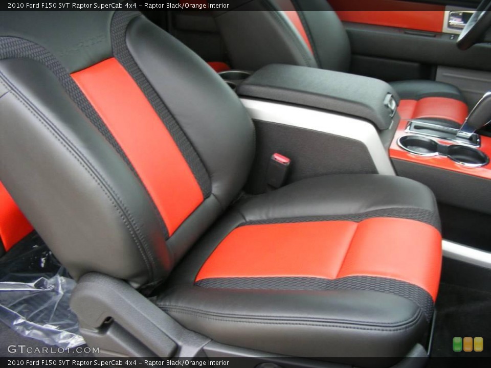 Raptor Black/Orange Interior Front Seat for the 2010 Ford F150 SVT Raptor SuperCab 4x4 #23096307