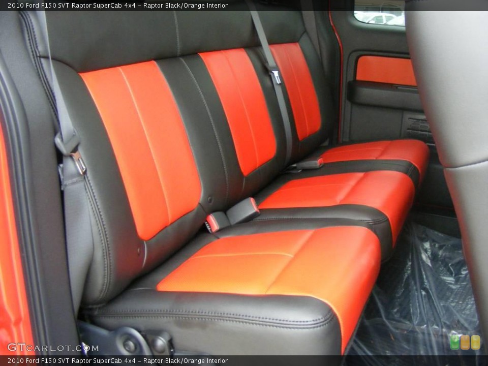 Raptor Black/Orange Interior Rear Seat for the 2010 Ford F150 SVT Raptor SuperCab 4x4 #23096319