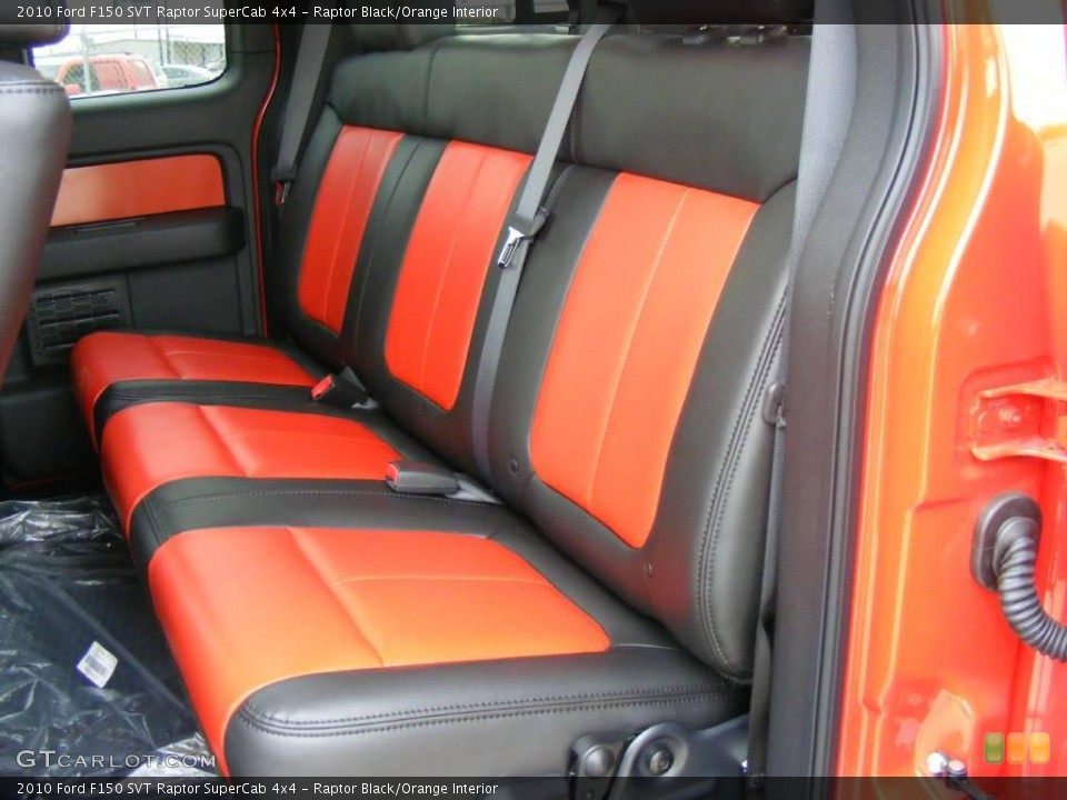 Raptor Black/Orange Interior Rear Seat for the 2010 Ford F150 SVT Raptor SuperCab 4x4 #23096367