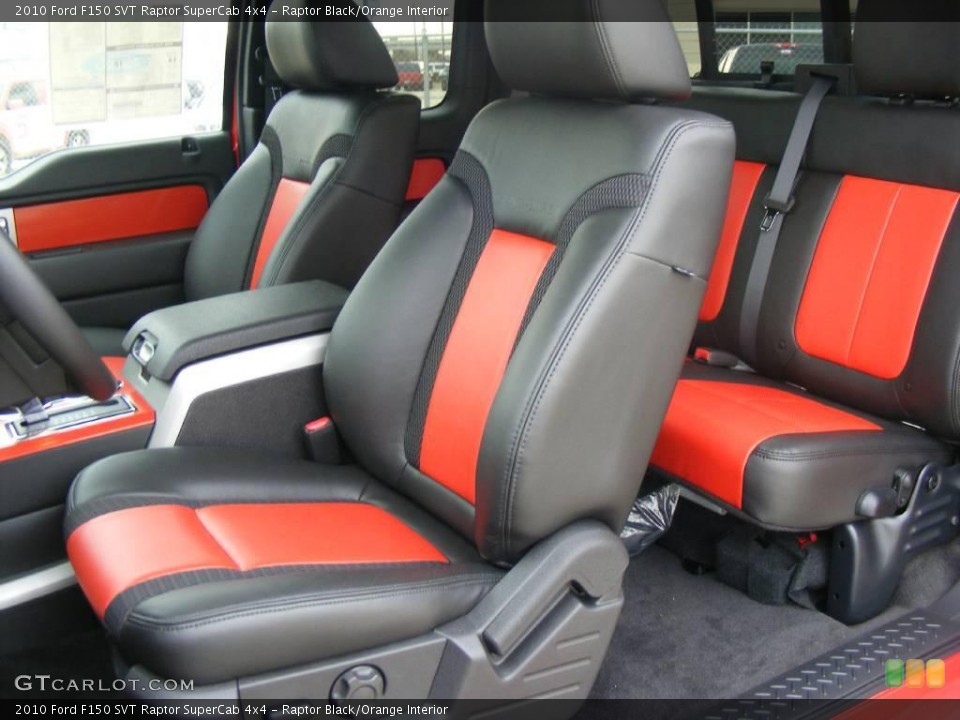 Raptor Black/Orange Interior Front Seat for the 2010 Ford F150 SVT Raptor SuperCab 4x4 #23096415