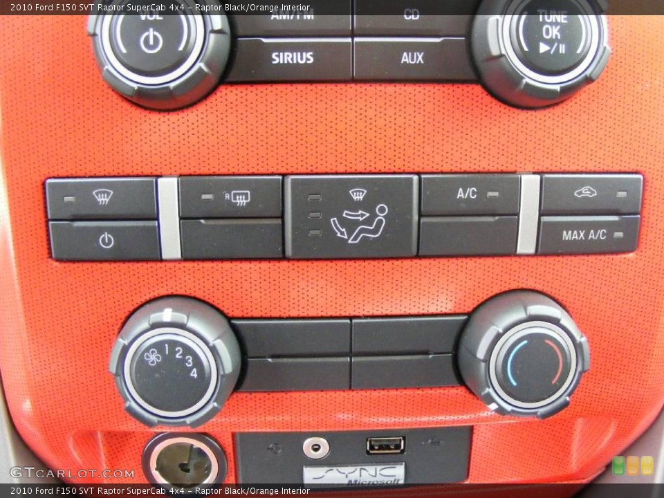 Raptor Black/Orange Interior Controls for the 2010 Ford F150 SVT Raptor SuperCab 4x4 #23096515