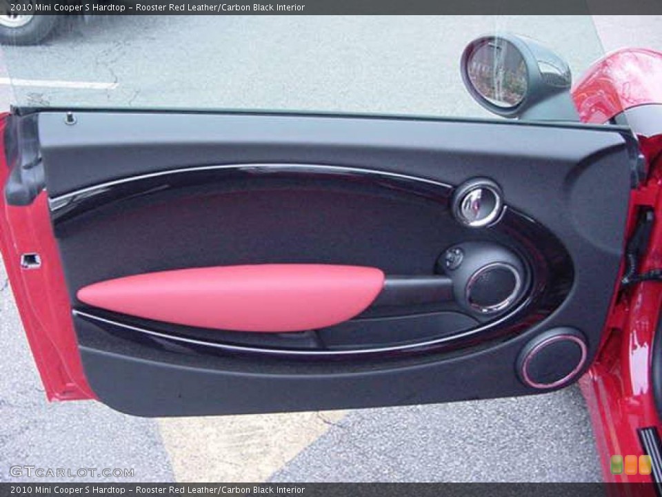 Rooster Red Leather/Carbon Black Interior Door Panel for the 2010 Mini Cooper S Hardtop #23482968