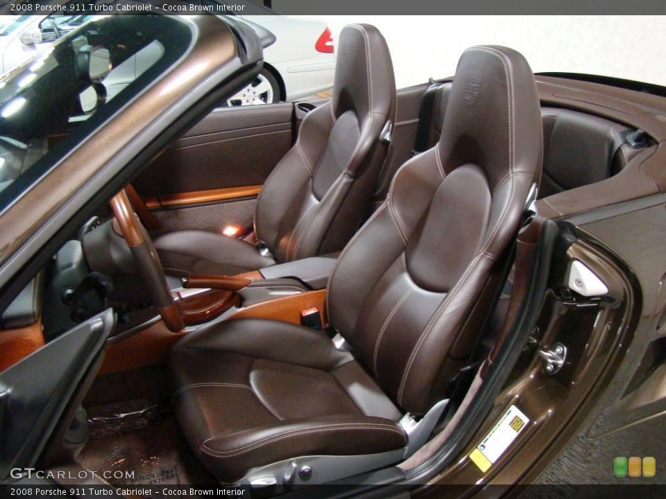 Cocoa Brown Interior Photo for the 2008 Porsche 911 Turbo Cabriolet #2354598