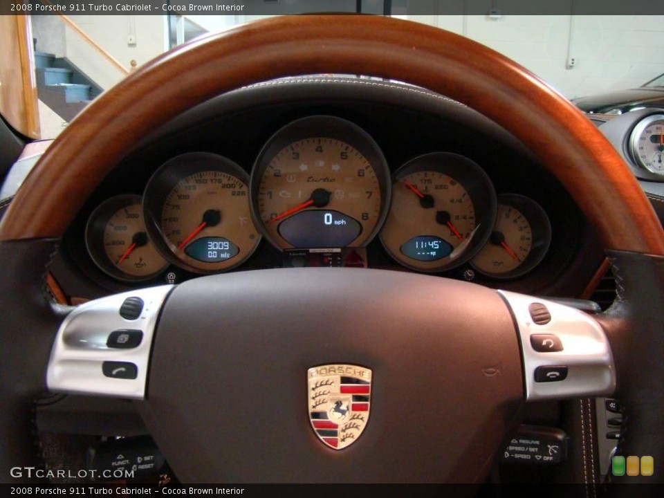 Cocoa Brown Interior Gauges for the 2008 Porsche 911 Turbo Cabriolet #2354613