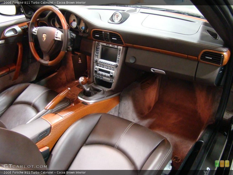 Cocoa Brown Interior Photo for the 2008 Porsche 911 Turbo Cabriolet #2354633