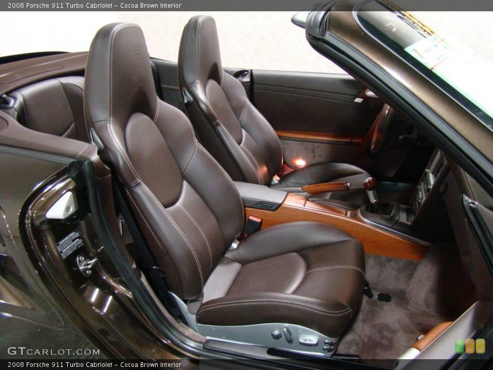 Cocoa Brown Interior Photo for the 2008 Porsche 911 Turbo Cabriolet #2354643