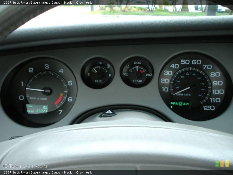 Medium Gray Interior Gauges for the 1997 Buick Riviera Supercharged Coupe #23669906