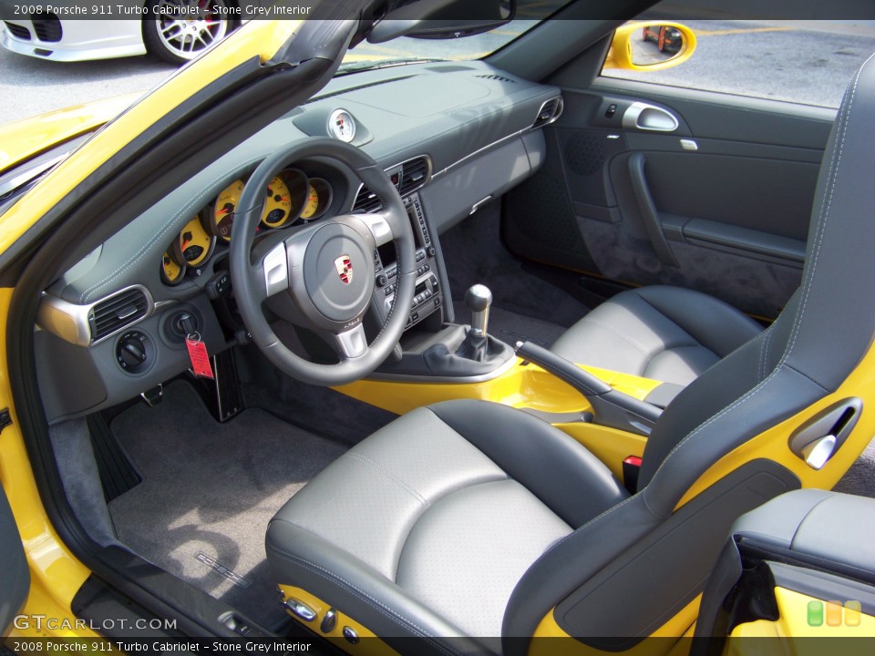 Stone Grey Interior Prime Interior for the 2008 Porsche 911 Turbo Cabriolet #236874
