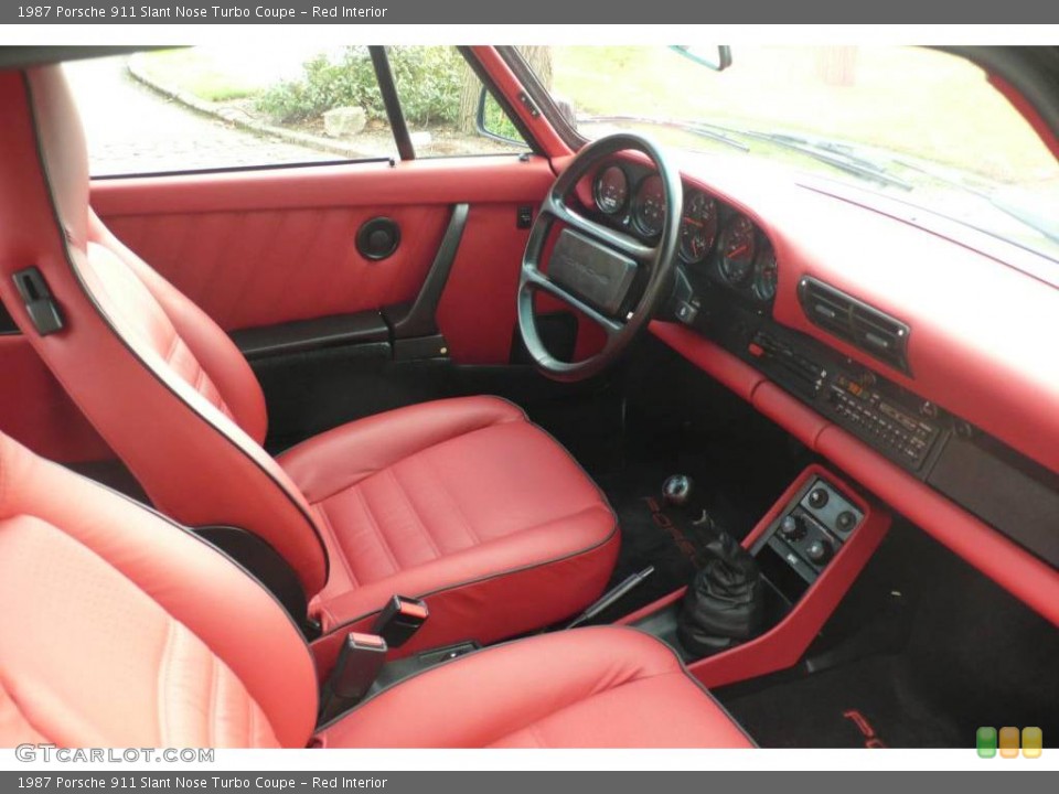 Red Interior Photo for the 1987 Porsche 911 Slant Nose Turbo Coupe #24169366