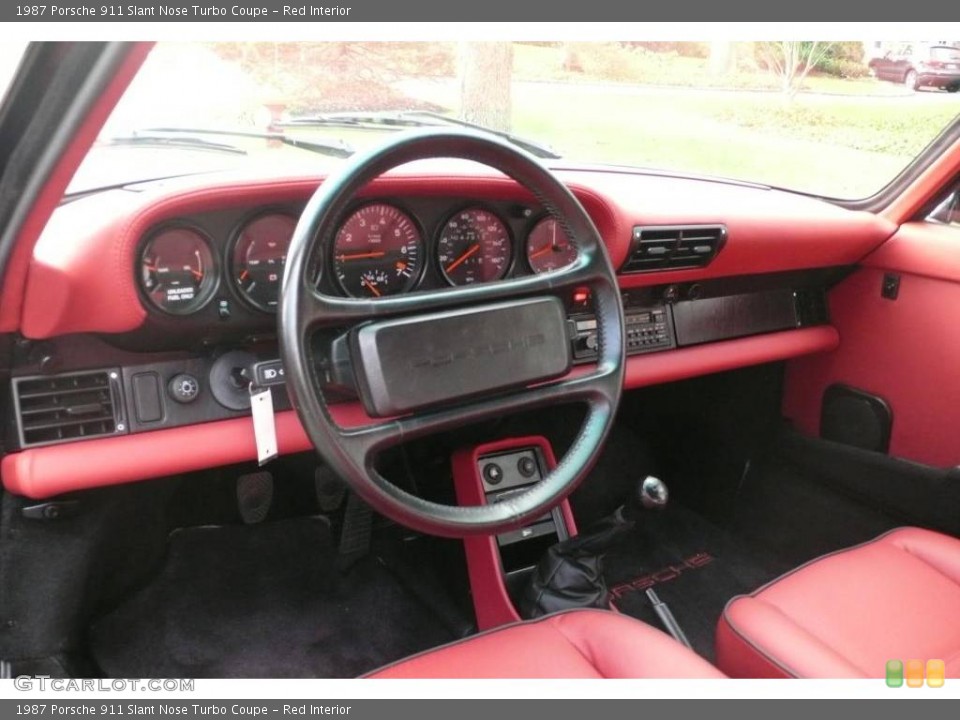 Red Interior Dashboard for the 1987 Porsche 911 Slant Nose Turbo Coupe #24169410