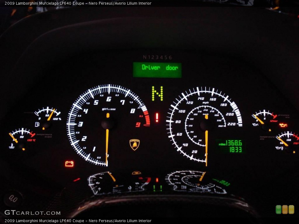 Nero Perseus/Avorio Lilium Interior Gauges for the 2009 Lamborghini Murcielago LP640 Coupe #2466804