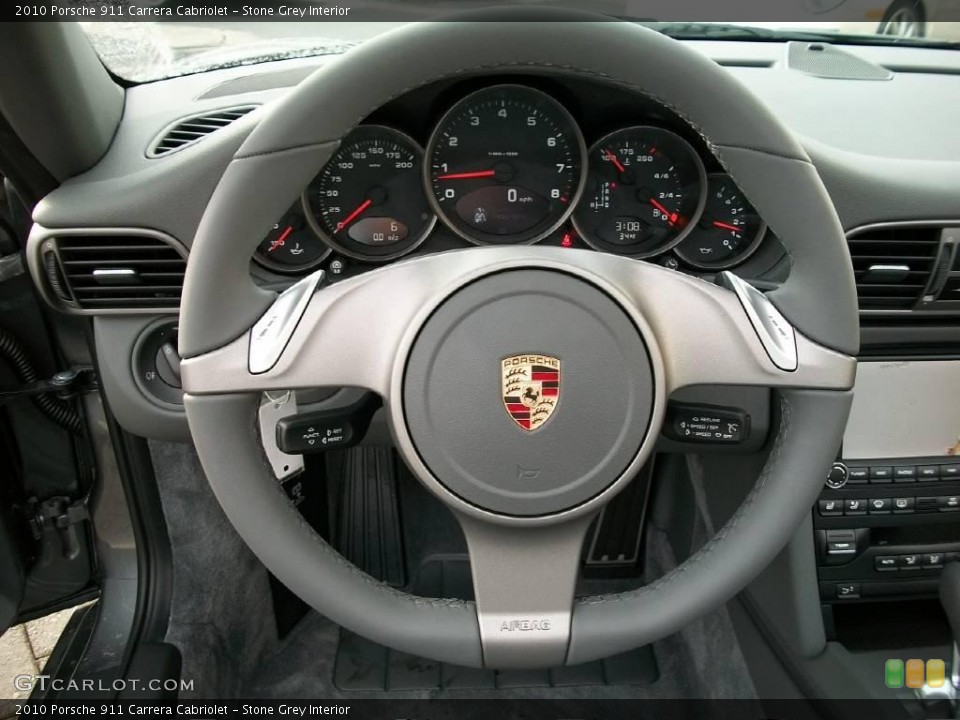 Stone Grey Interior Steering Wheel for the 2010 Porsche 911 Carrera Cabriolet #24730415