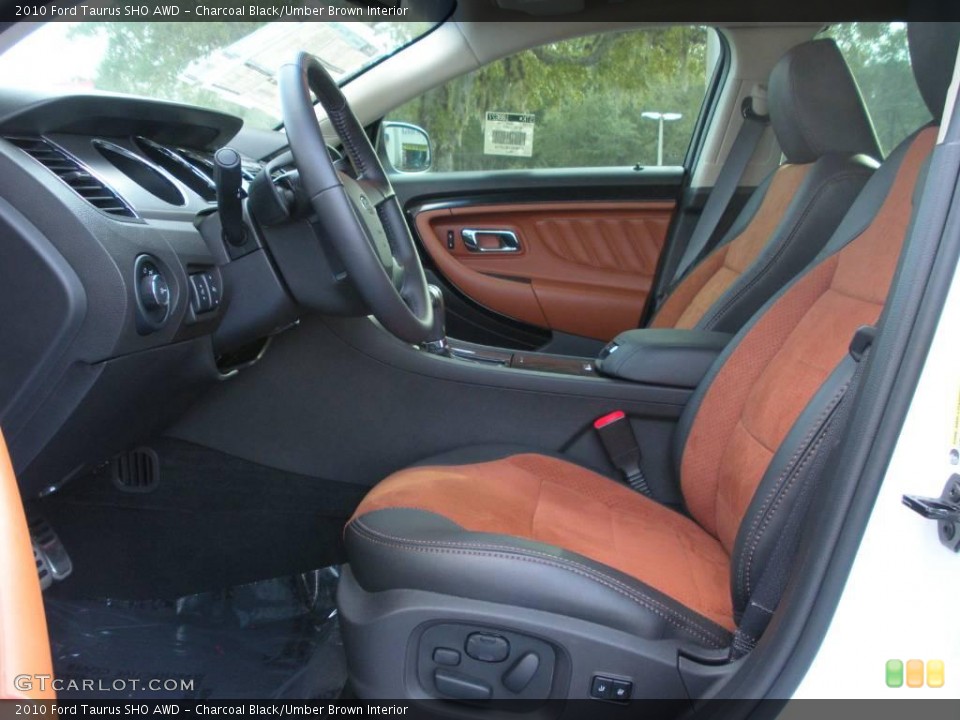 Charcoal Black/Umber Brown Interior Front Seat for the 2010 Ford Taurus SHO AWD #25193514