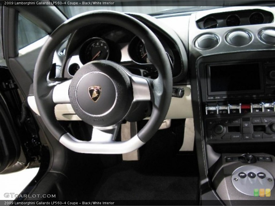 Black/White Interior Steering Wheel for the 2009 Lamborghini Gallardo LP560-4 Coupe #25464698