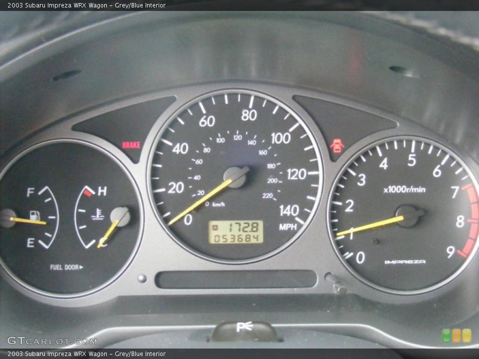 Grey/Blue Interior Gauges for the 2003 Subaru Impreza WRX Wagon #26010501