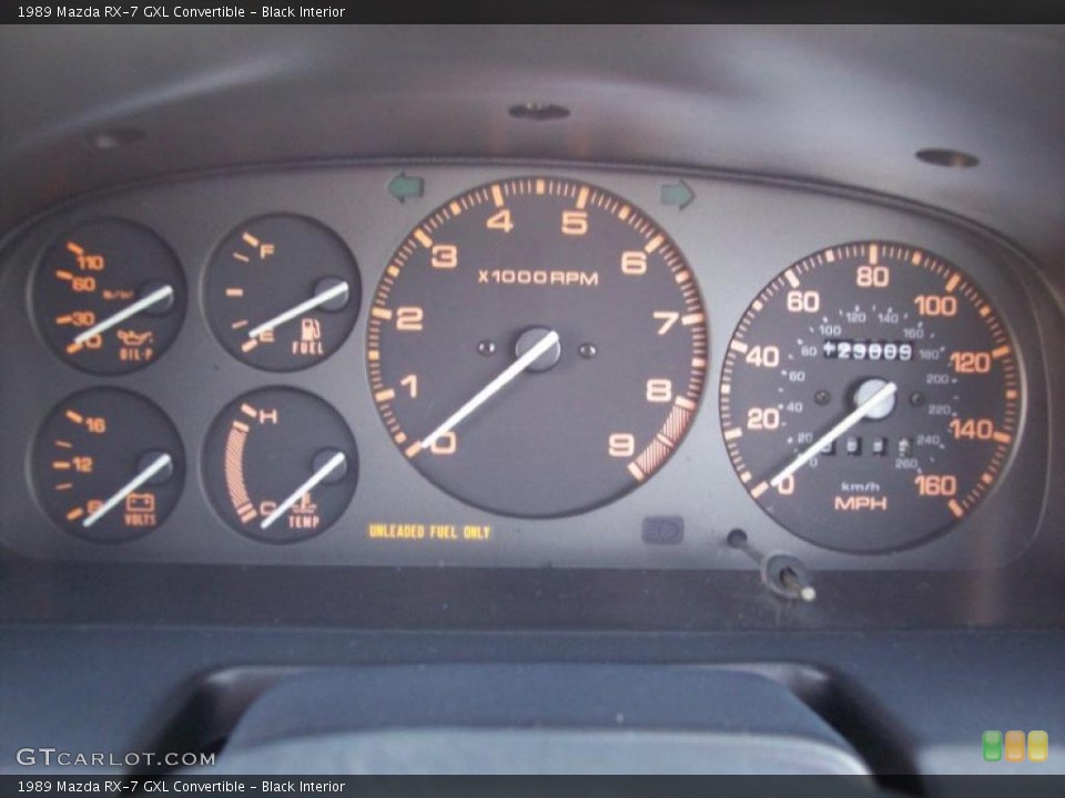 Black Interior Gauges for the 1989 Mazda RX-7 GXL Convertible #26483213
