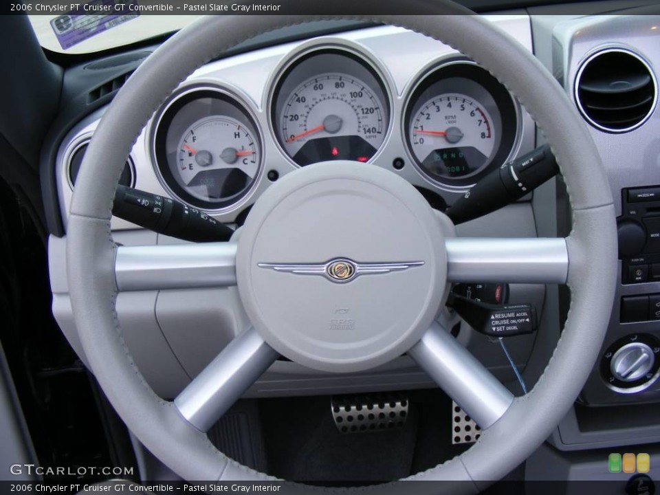 Pastel Slate Gray Interior Steering Wheel for the 2006 Chrysler PT Cruiser GT Convertible #2708346