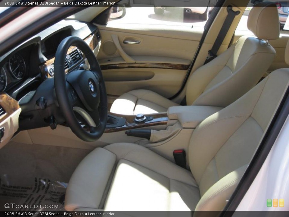 Beige Dakota Leather Interior Photo for the 2008 BMW 3 Series 328i Sedan #27097489