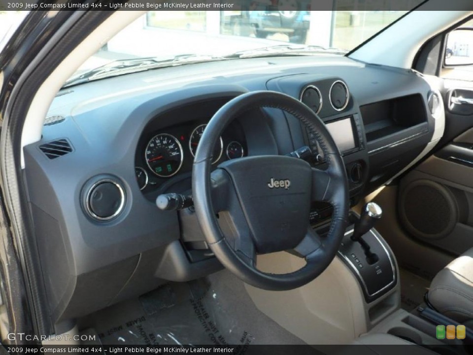 Light Pebble Beige McKinley Leather Interior Dashboard for the 2009 Jeep Compass Limited 4x4 #27268766