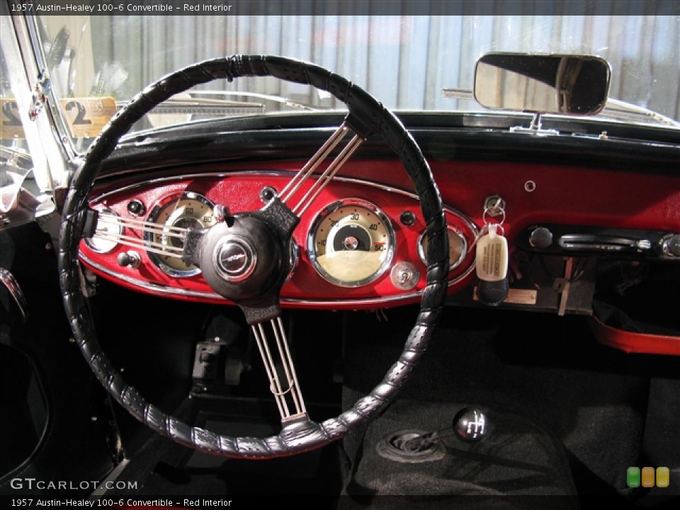 Red Interior Steering Wheel for the 1957 Austin-Healey 100-6 Convertible #273318