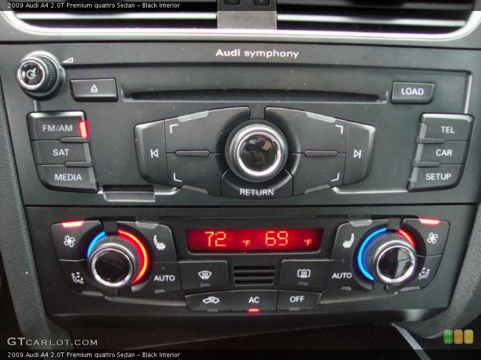 Black Interior Controls for the 2009 Audi A4 2.0T Premium quattro Sedan #27507399