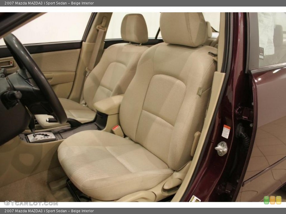 Beige Interior Front Seat for the 2007 Mazda MAZDA3 i Sport Sedan #27732175