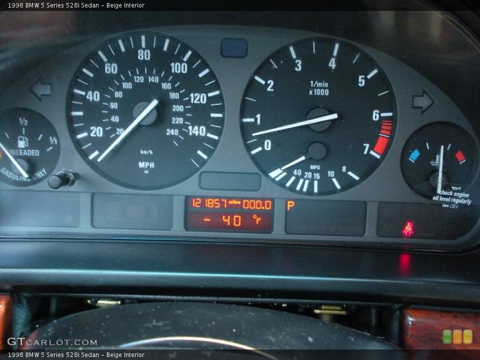 Beige Interior Gauges for the 1998 BMW 5 Series 528i Sedan #27796649