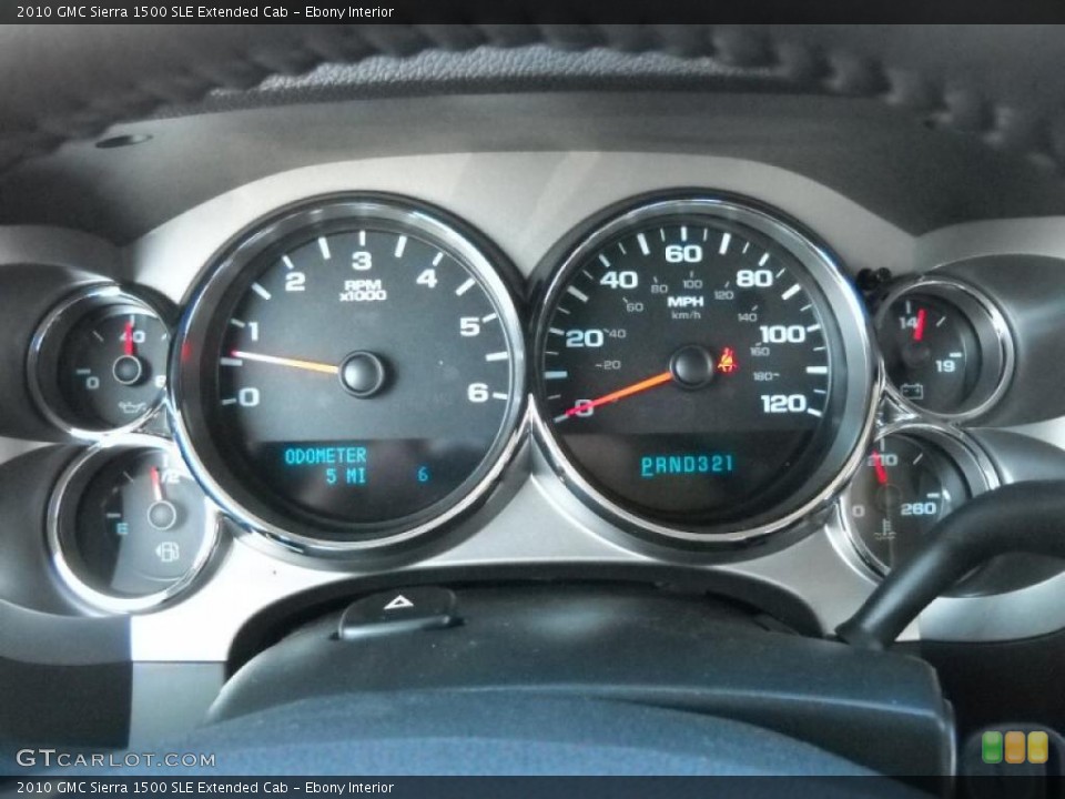 Ebony Interior Gauges for the 2010 GMC Sierra 1500 SLE Extended Cab #27855448
