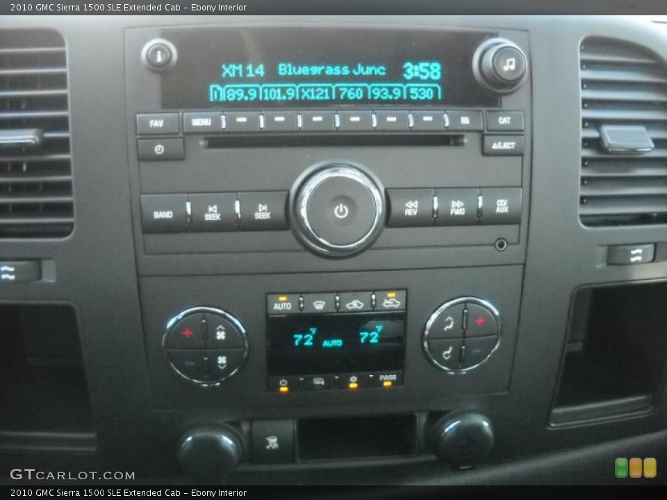 Ebony Interior Controls for the 2010 GMC Sierra 1500 SLE Extended Cab #27855540