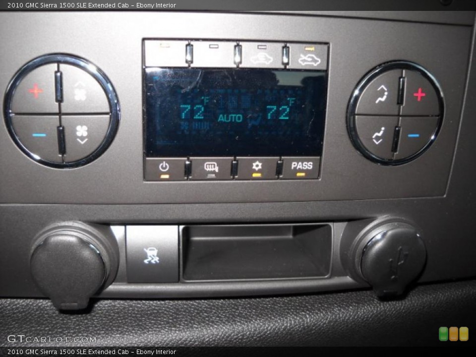 Ebony Interior Controls for the 2010 GMC Sierra 1500 SLE Extended Cab #27855584