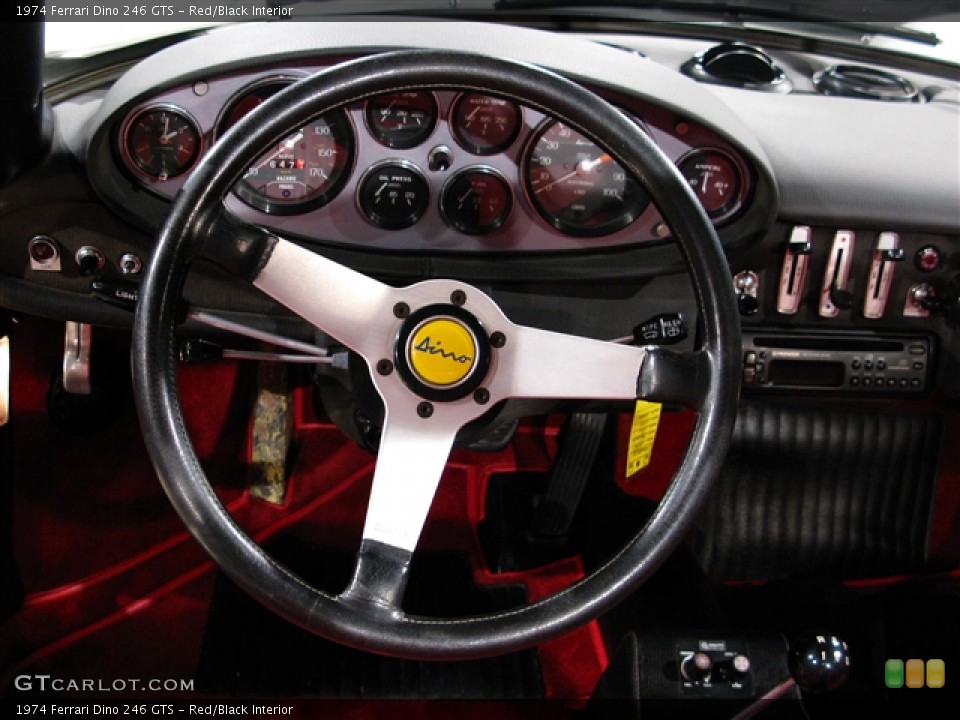 Red/Black Interior Steering Wheel for the 1974 Ferrari Dino 246 GTS #280994