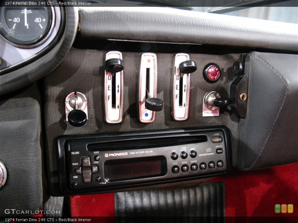 Red/Black Interior Controls for the 1974 Ferrari Dino 246 GTS #281001