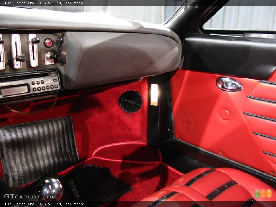 Red/Black Interior Photo for the 1974 Ferrari Dino 246 GTS #281008