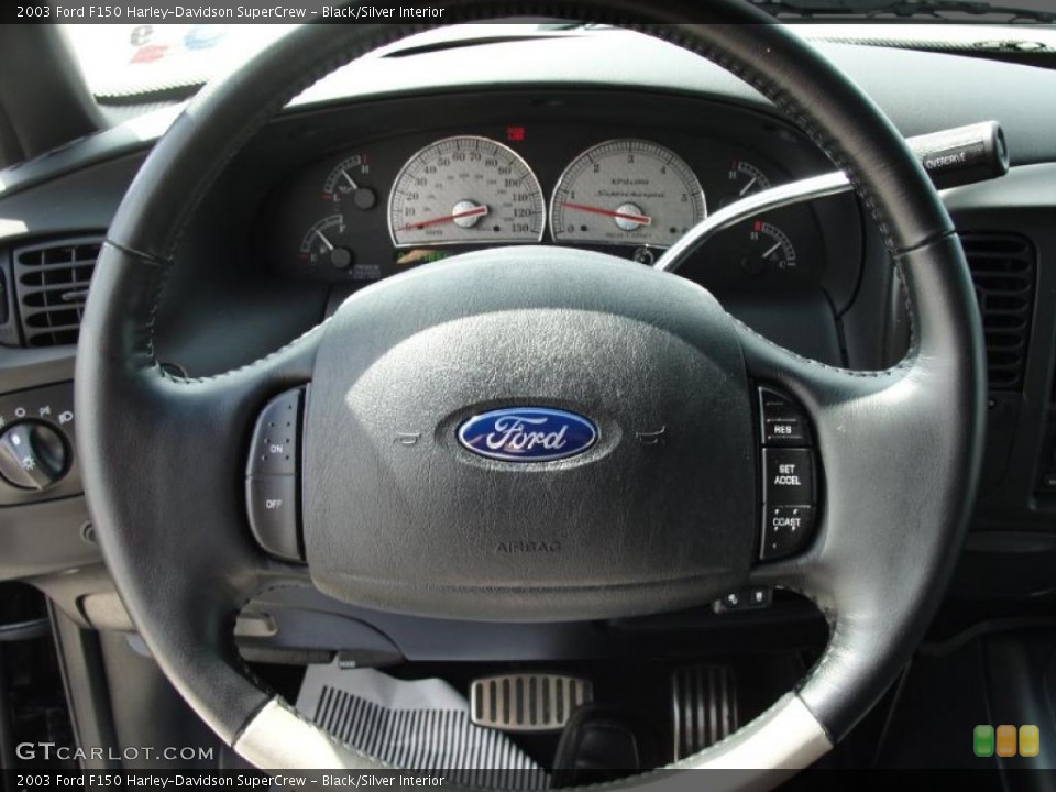 Black/Silver Interior Steering Wheel for the 2003 Ford F150 Harley-Davidson SuperCrew #28273670