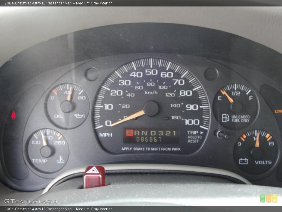 Medium Gray Interior Gauges for the 2004 Chevrolet Astro LS Passenger Van #28274746