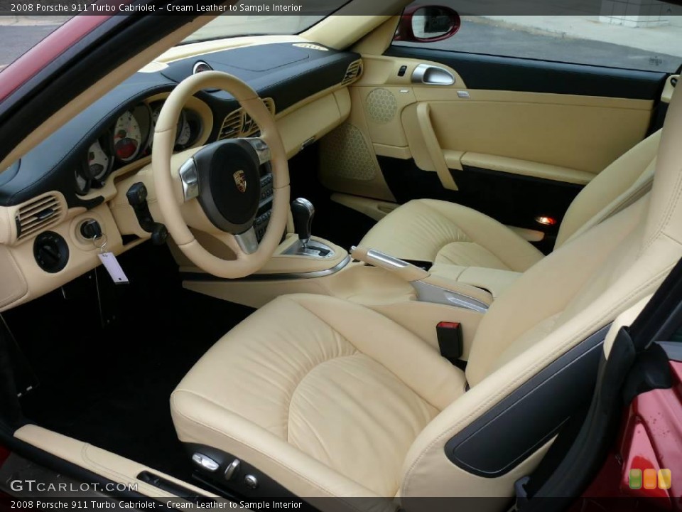 Cream Leather to Sample Interior Photo for the 2008 Porsche 911 Turbo Cabriolet #2836237