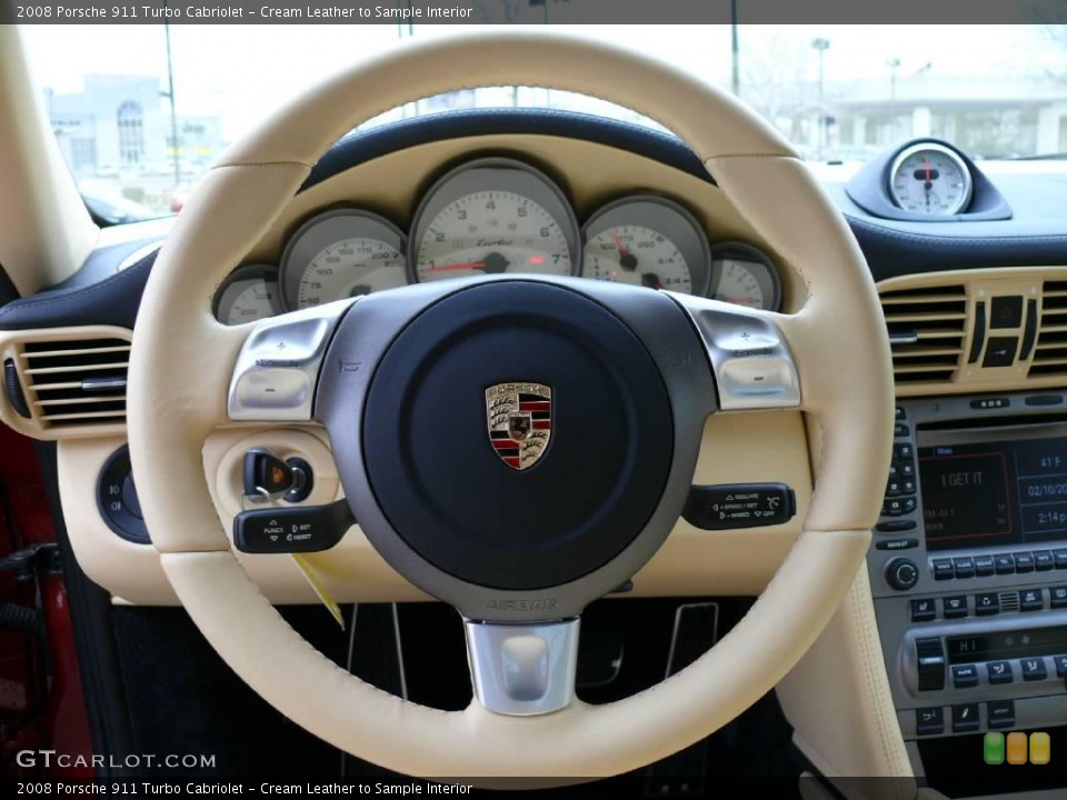 Cream Leather to Sample Interior Gauges for the 2008 Porsche 911 Turbo Cabriolet #2836242